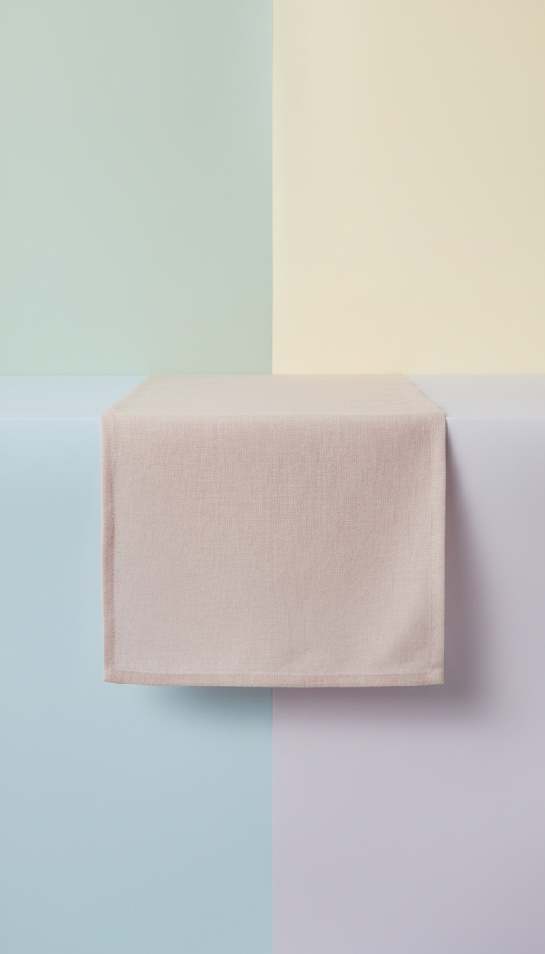 Luxury Linen Table Runner In Blush Petal